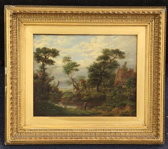 Samuel John Egbert Jones (fl.1812-1849) River landscape 8 x 10in.